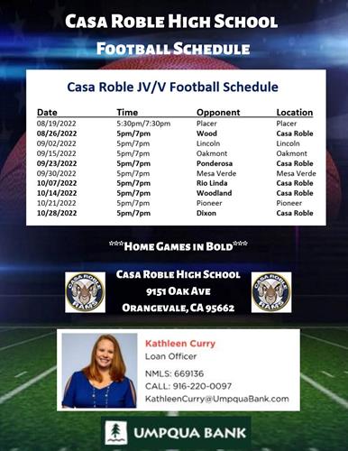 JV & Varsity Football Schedule