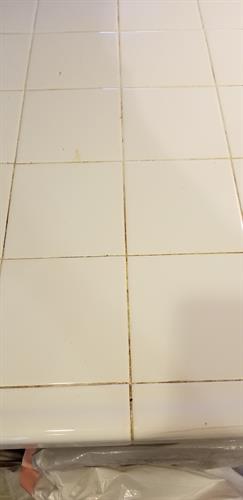Before counter and grout clean 