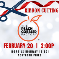 RIBBON CUTTING THE PEACH COBBLER FACTORY SOUTHERN PINES
