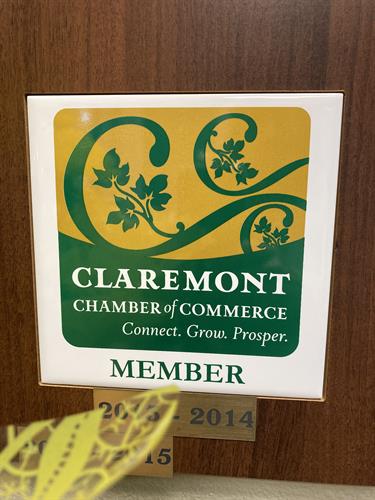 Member of the Claremont Chamber of Commerce since 2013