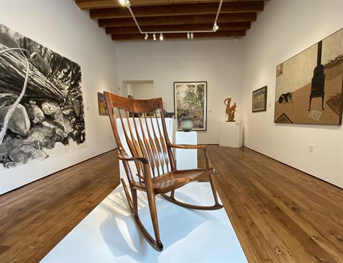 A chair by Sam Maloof in the Claremont Collects exhibition.