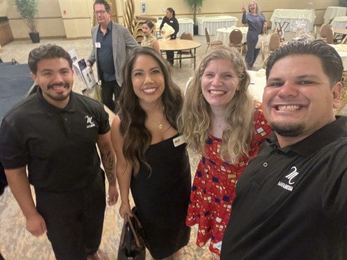 Michael Miranda, Carrier Herr, Vanessa Van Holland, and Joseph Marmolejo at Business Over Breakfast at the Claremont Double Tree