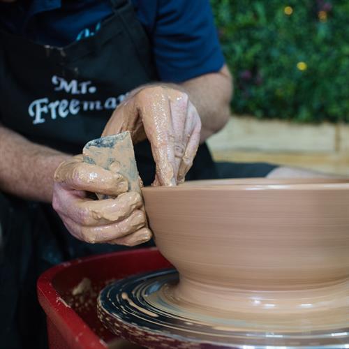 Throwing on the potter's wheel Throwing on the potter's wheel