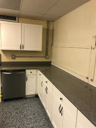 Epoxy can even be used to create beautiful countertops. The Community center and community in Bristol will get a lot of use from these counters.