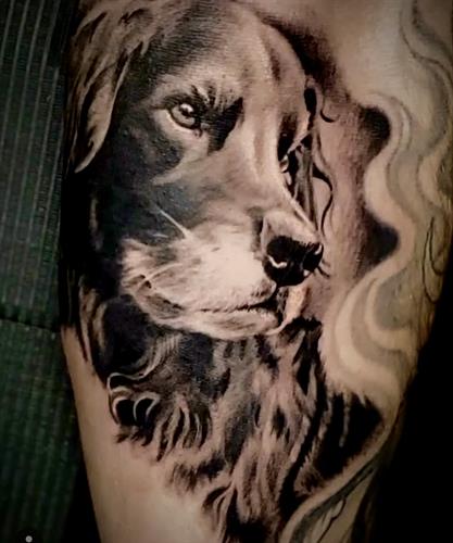 Timm Myers Dog Portrait tattoo