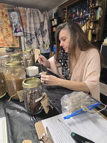 Katt, the founder and co-owner, at Silver Sage Cottage