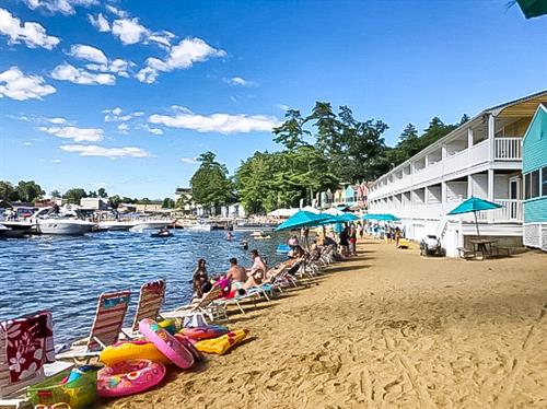 Come sit on the beach on Lake Winnipesaukee and relax! 