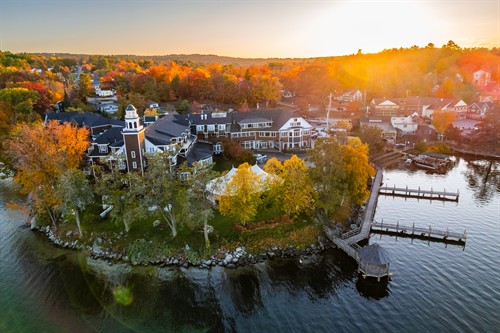 Meredith Bay at Church Landing in the forefront.