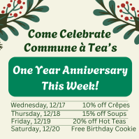 Come Celebrate Commune a' Tea's One Year Anniversary