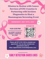 News Release: 5/1/2024 Conetoe Mammogram event