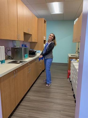 Ana working hard in central sterilization 