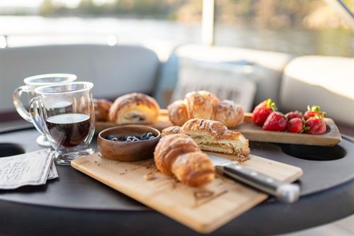 Tantalizing delicious locally baked goods, fresh fruit & warm beverages
