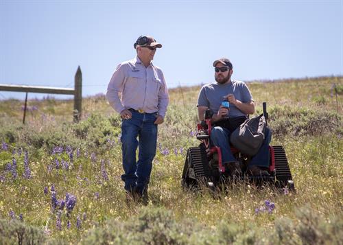 US Army Pilot, injured in a crash experiencing rural Montana in our Tracked Wheelchair