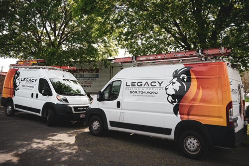 Legacy Heating and Cooling Service Team Vans