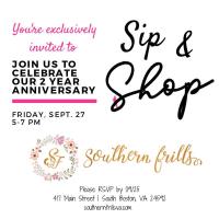 Southern Frills 2 Year Anniversary Sip & Shop