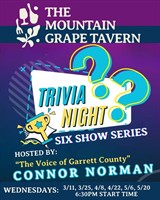 Trivia Night: 6 Show Series with Connor Norman at The Mountain Grape Tavern