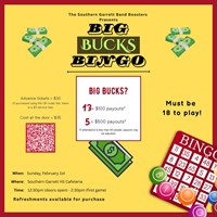 The Southern Garrett Band Boosters presents Big Bucks Bingo