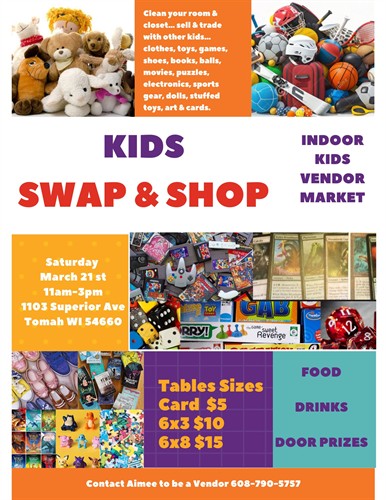 March 21st Kids Indoor Swap & Shop Event