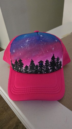 Night Sky hand painted trucker hat
