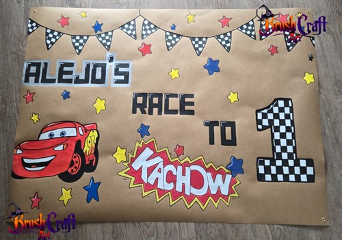 Race to 1 hand painted event banner (this was a give away)
