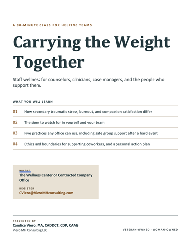Carrying the Weight Together- First Responder Wellness Program