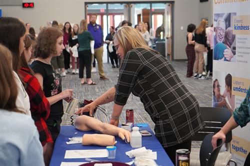 Students learn about careers opportunities at our Health Care expo.