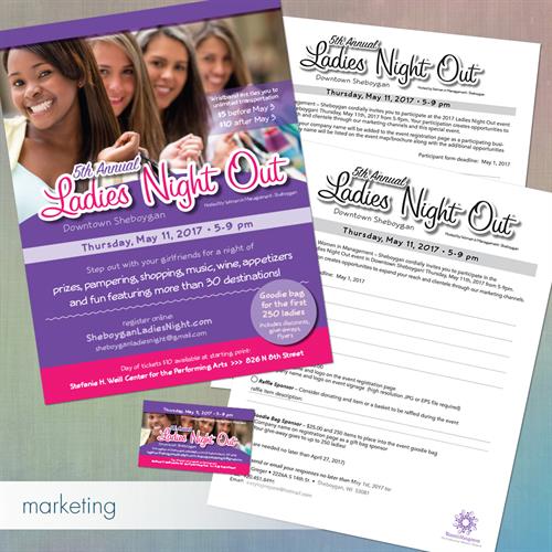 Marketing Materials: flyer, business card & sign-up sheets