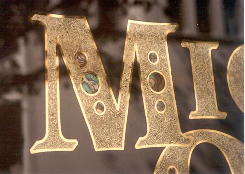 Reverse Glass Gilded Sign