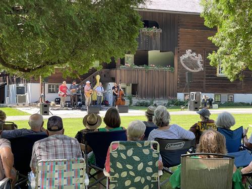 The Honeygoats play on the lawn during Arts at the Waelderhaus 
