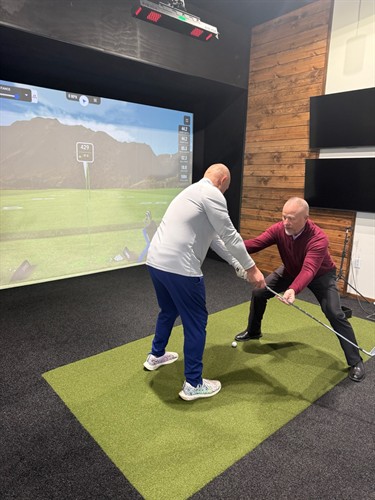 Instructor Greg Place giving Golf Lesson - The Country Club at Match Point Performance