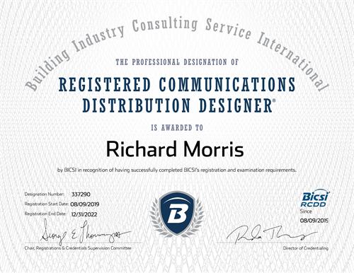 RCDD Certificate
