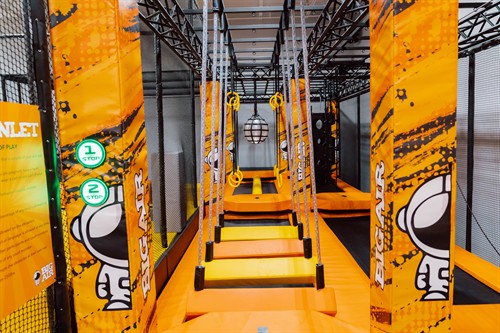 Ninja warrior course at Big Air Plano featuring exciting indoor activities for kids and teens in Plano, Texas