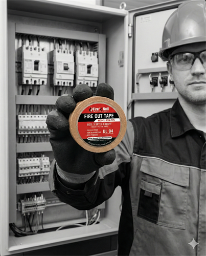 Fire suppression passive Tape for wire connections.