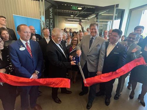 Beach Cities Com,merical Bank Ribbon Cutting with ther Greater Irvine Chamber of Commerce