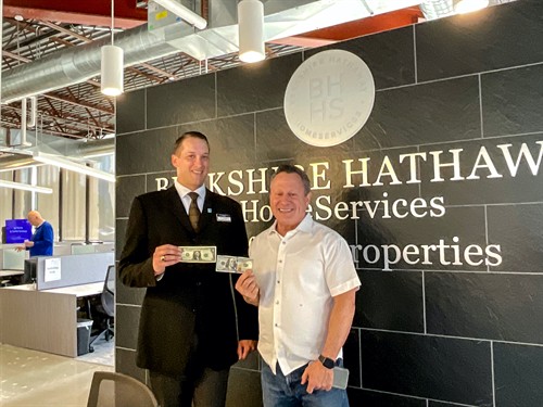 Berkshire Hathaway CEO, Gino Blefari, and I at my office.