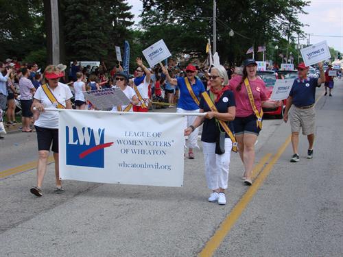 Marching in the Wheaton 4th of July Parade