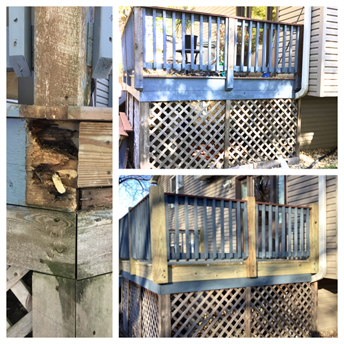 Deck rotten wood replacement 