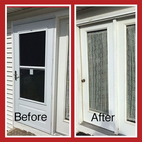 Storm door installation 