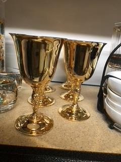 (6) 24ct gold plated goblets