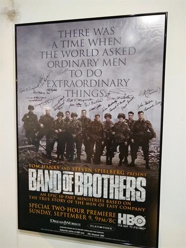 Signed series poster inside Currahee Military Museum 10-22-2022