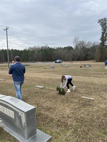 Wreaths Across America Day - Laying wreaths at Vets & DAR Gravestones - Overbrook Cemetery, McCormick, SC 12-17-2022