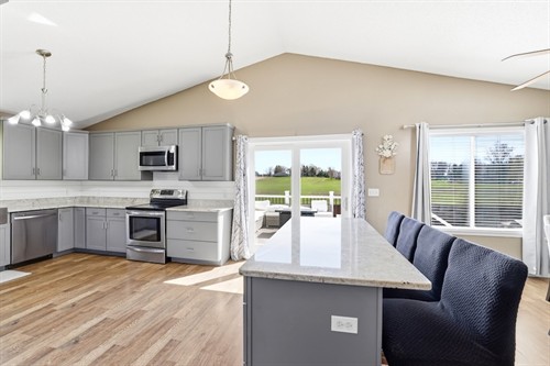 441 14th Avenue, Baldwin, WI - Interior Main Level, Kitchen, Living Area, Patio Door