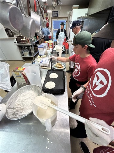 Pathfinder volunteers at American Legion Pancake Breakfastas 
