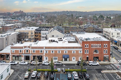 Drone Image of Quaint Bank Street, Summit, NJ