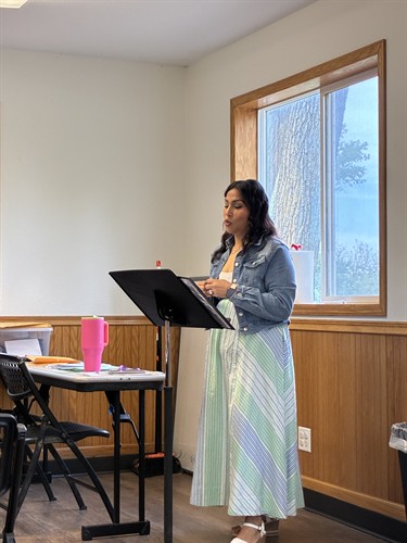 Speaking at woman's camp