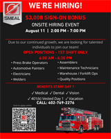 Smeal Hiring Event ($3K Sign On Bonus)