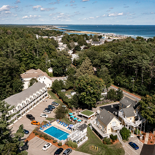 A bird's eye view of our property and the ocean