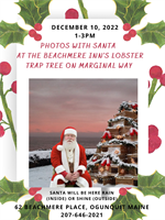 Photos with Santa at the Beachmere Inn Lobster Trap Tree