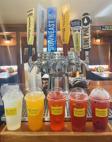 Hand-Squeezed Fruit Drinks & Beer on Tap