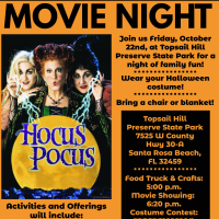 Hocus Pocus Movie Night, Costumes and Family Fun at Topsail Hill Preserve State Park